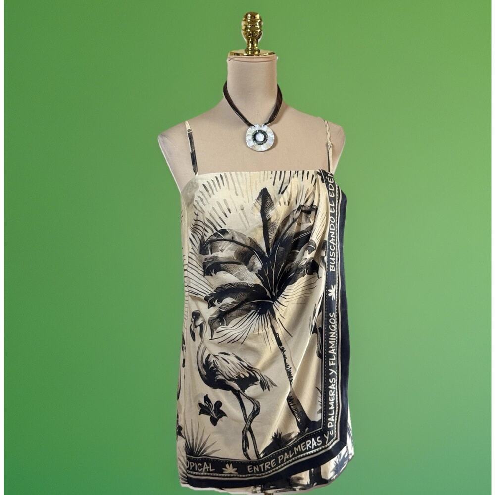 H&M Edition Tropical Slip Dress – Flamingo Print / Resort Noir / Sold Out Beach